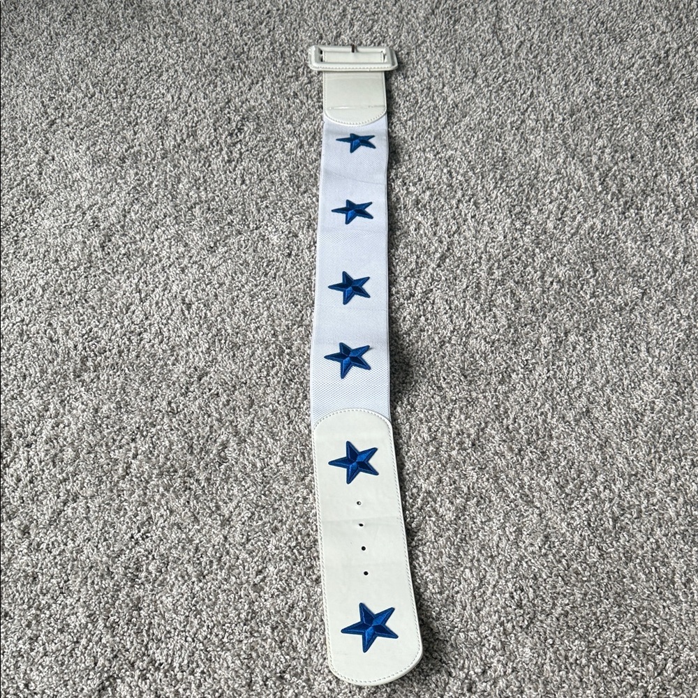 White Belt with Blue Star Accents